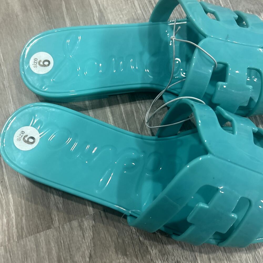 Sam Edelman Blue Jelly Flat Sandals Size 6 - Picture 3 of 5